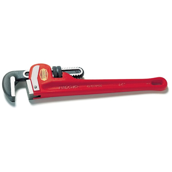 Ridgid Pipe Wrench, Straight, Cast Iron, 24 in L, 3 in Jaw Capacity - 24