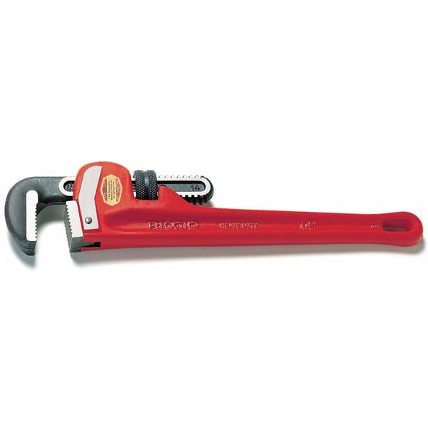 Ridgid Pipe Wrench, Straight, Cast Iron, 24 in L, 3 in Jaw Capacity - 24
