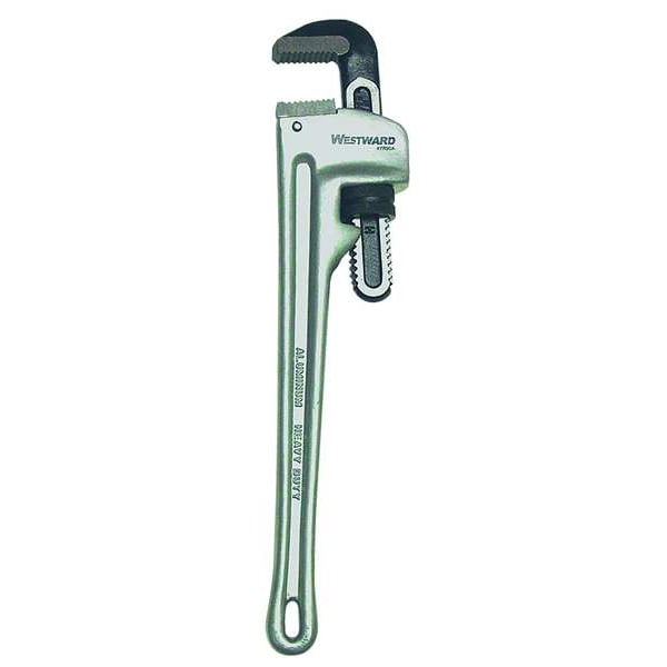 Westward Pipe Wrench, Straight , Aluminum, 24 in L, 3 in Jaw Capacity - 4YR91