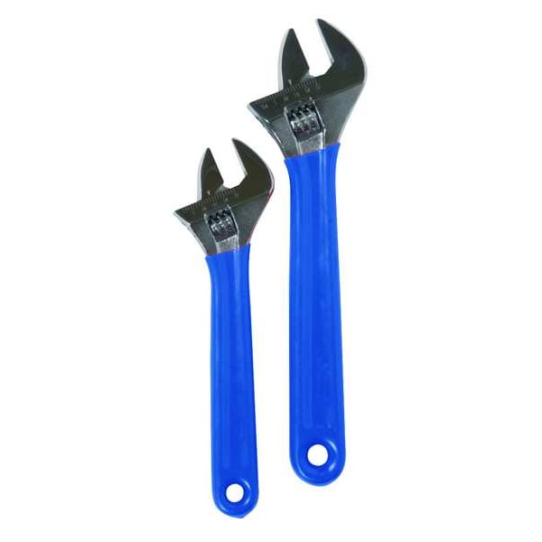 Westward 2-Piece Chrome Adjustable Wrench Set (4 in, 6 in) - 1NYD4