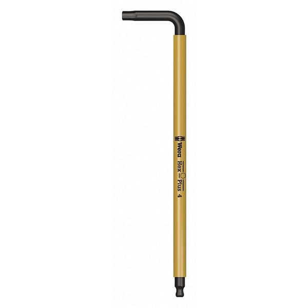 Wera Plain L Key, 4 mm Tip Size, 6 in Long, 3 in Short - 05022608001