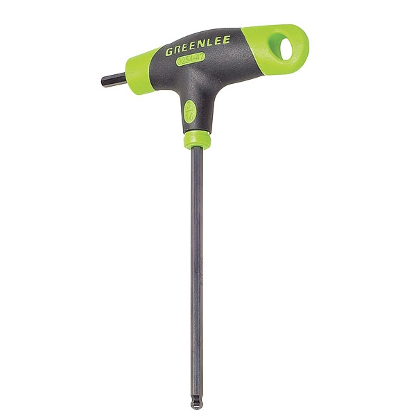 Greenlee SAE Plain Ball Hex Key, 3/16" Tip Size, 4 23/32 in Long, 2 1/32 in Short - 0254-47