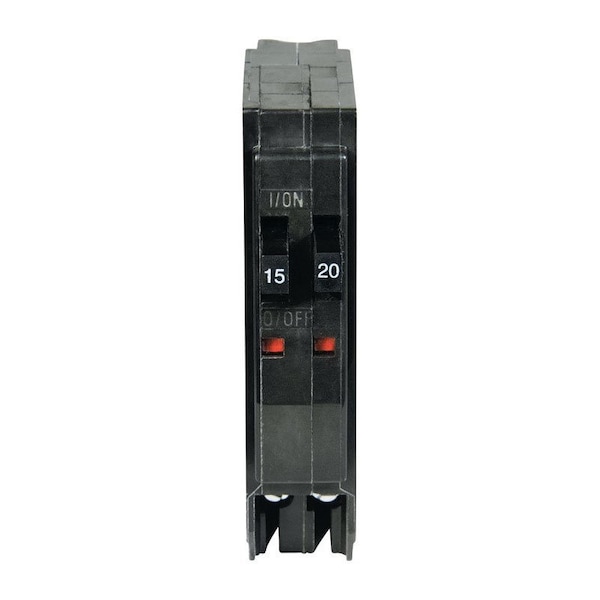Square D Miniature Circuit Breaker, QO Series, 15/20A, 1x1, 1x1 Pole, 120/240V AC, 10kA at 120/240V AC - QOT1520CP
