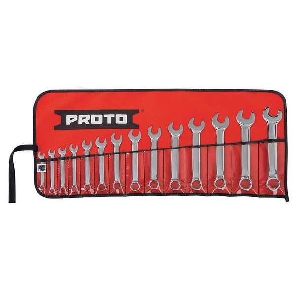 Proto Combo Wrench Set, Short, Metric, 12Pt, 14 PC - J1200MES-14