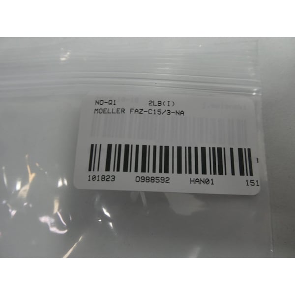 Moeller Miniature Circuit Breaker, 15A, 3 Pole, 277/480V AC - FAZ-C15/3-NA