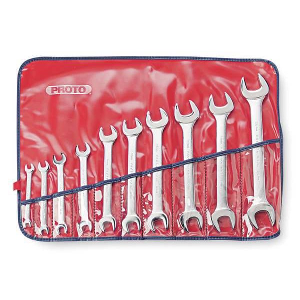 Proto Open End Wrench Set, 15 Deg, 6-26mm, 10 Pc - J30000A