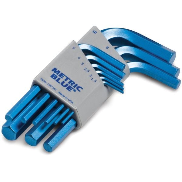 Metric Blue 9 Piece Metric L-Shape Hex Key Set, UST195587 - UST195587