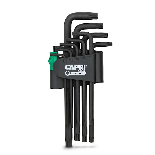 Capri Tools S2 Steel Long Arm Torx Key Wrench Set, 9 pcs - 1-3040