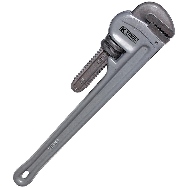 K-Tool International 18" L 3-1/4" Cap. Aluminum Aluminum Pipe Wrench, 3-1/4" Cap, 18" - KTI-49118