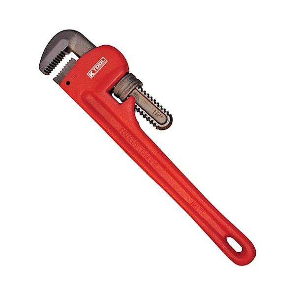 K-Tool International 14" L Cast Iron Pipe Wrench, 14" - KTI-49014