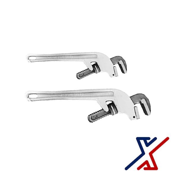 X1 Tools 14 & 18 Aluminum Pipe Wrench with a  45  Degree Head Offset Set of 2 1 Set by X1 Tools - X1E-HAN-WRE-PIP-9070x1