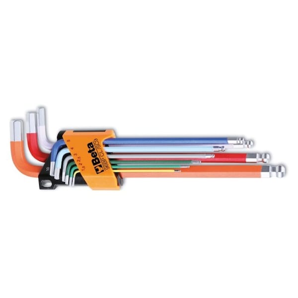 Beta 96BP-CL Set of 9 Color Coded, Ball End Hex Keys, Metric 1.5mm-10mm - 000961619
