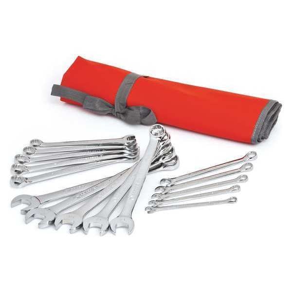 Crescent 15 Piece 12 Point Metric Combination Wrench Set with Tool Roll - CCWS5-05