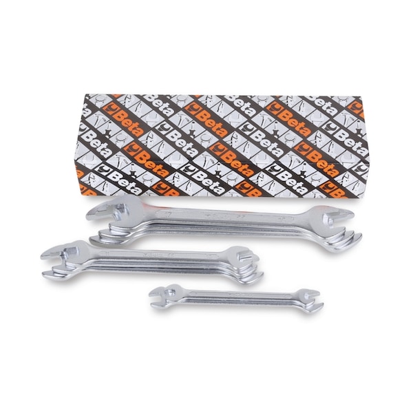 Beta 55/S8 Metric Set of 8 Double End, Open End Wrenches, 6x7mm - 20x22mm - 000550174