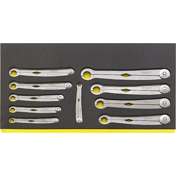 Stahlwille Tools Ratchet ring Wrenchs i.TCS inlay No.TCS WT 240/10 -tray10-pcs. - 96830130