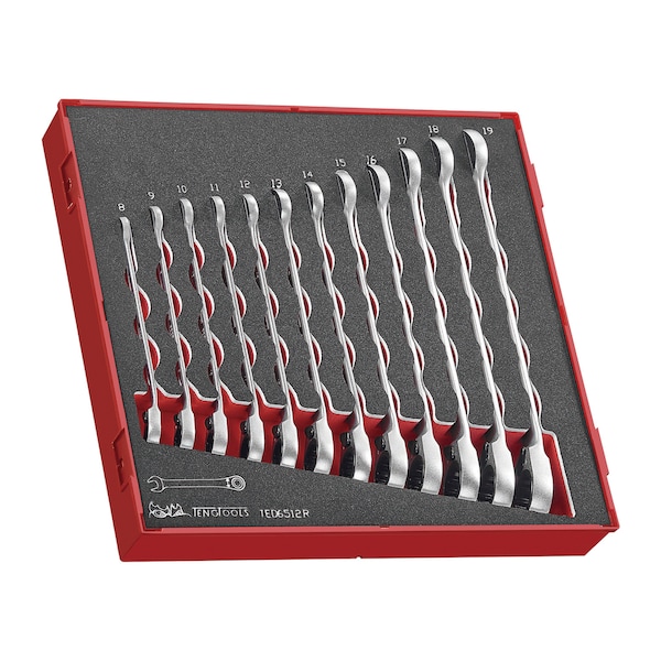 Teng Tools TED6512R - 12 Piece Ratchet Wrench Set in EVA Tray - TED6512R