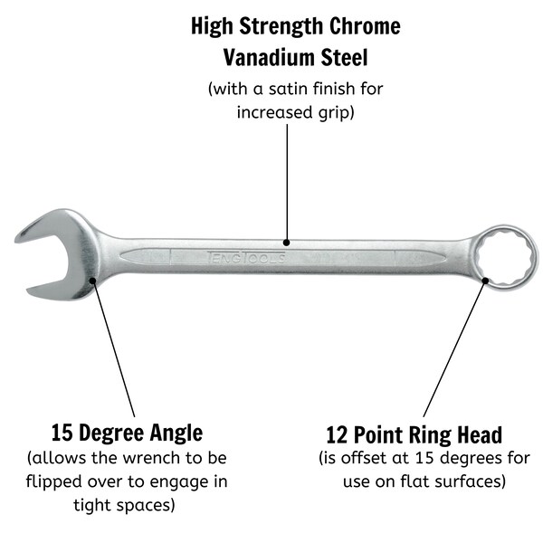Teng Tools 7mm Metric Combination Spanner Wrench - 600507 - 600507