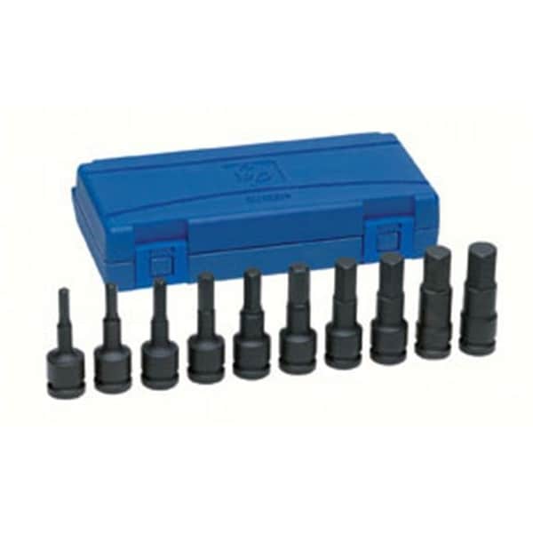 Grey Pneumatic Grey Pneumatic 1398H 0.5 in. Drive 10 Piece Hex Driver Set - GRY-1398H