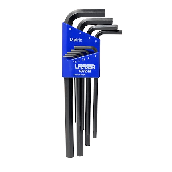 Urrea Heavy-duty metric L-type hex key set 9Pc - 4972MHD