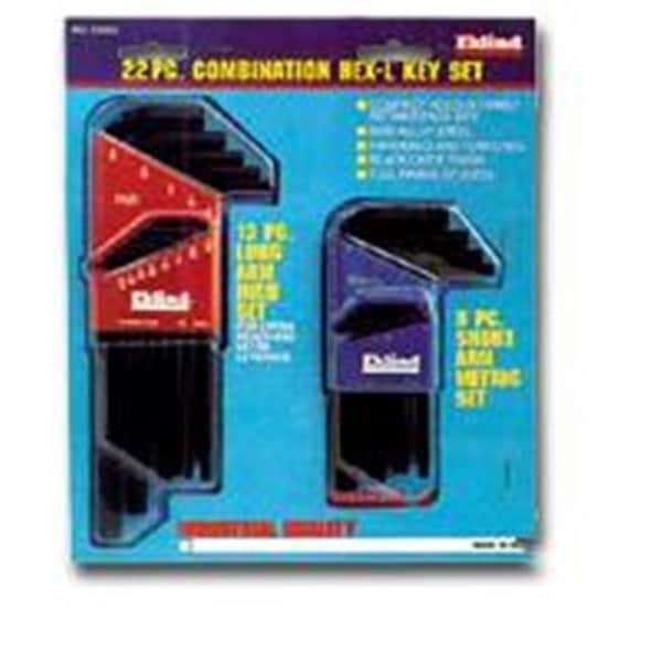 Eklind Eklind Tool Company EKL10022 22 Piece Combination Short and Long Hex-L Set in Molded Plastic Holders - EKL10022