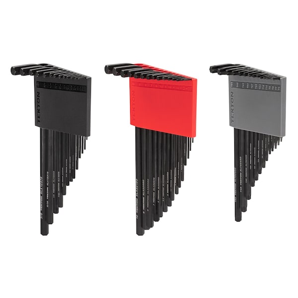 Tekton Flat End Hex and Star L-Key Set with Holder, 41-Piece 0.050-3/8 in., 1.3-10 mm, T6-T50 - KEY91003