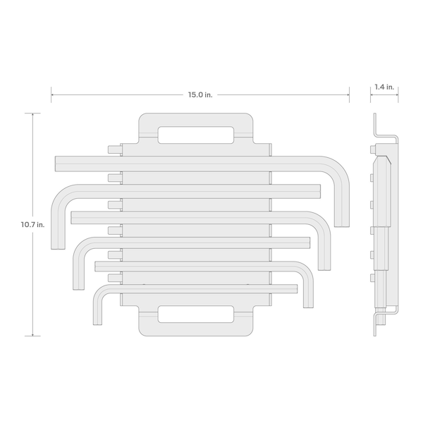 Tekton Flat End Hex L-Key Set with Rack, 6-Piece (7/16-3/4 in.) - KLX92101