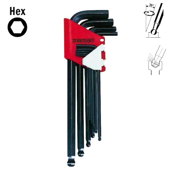 Teng Tools 1479MM 9 Piece Metric Ball Point Hex Key Set - 1479MM