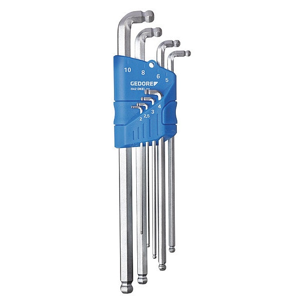 Gedore 8 Piece Metric L-Shape Hex Key Set, H 42 DKEL-88 - H 42 DKEL-88