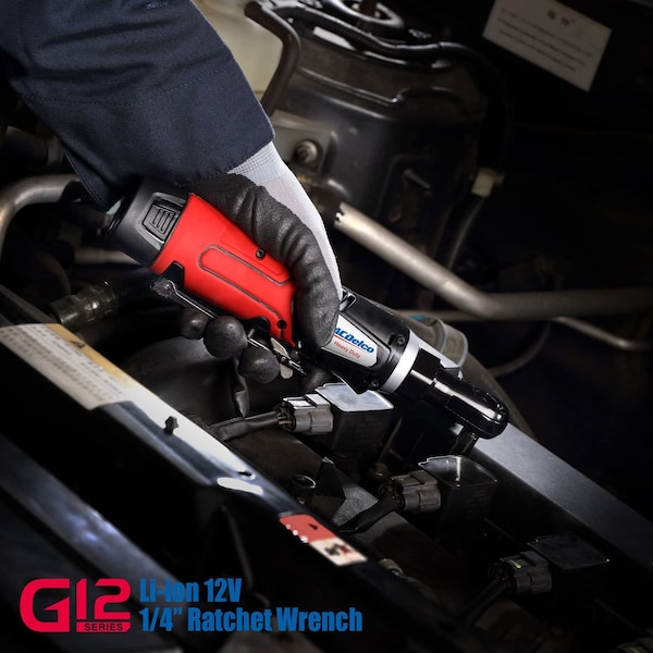 Acdelco G12 Cordless 1/4" Ratchet Wrench, 1-Battery Kit, 30 ft-lbs max - ARW1207P