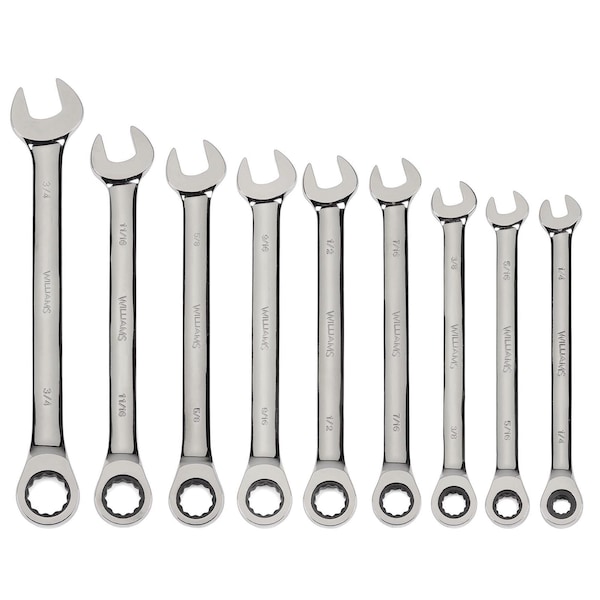 Williams Williams Combo Ratchet Wrench, 3/8", Hi-Polish - 1212NRC