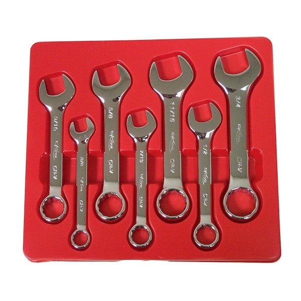 K-Tool International Hi Polish SAE Shrt Cmbo Wrench Set, 7pcs. - KTI-41200