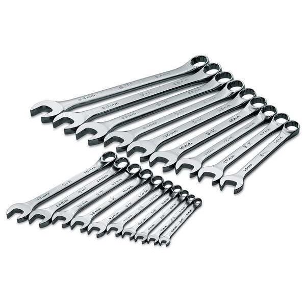 Sk Professional Tools Combo Wrench Set, Chrome, 6-24mm, 19 Pc - 86224