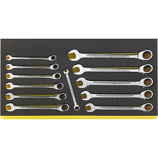 Stahlwille Tools Ratchet ring Wrenchs i.TCS inlay No.TCS WT 17/12 -tray12-pcs. - 96830128