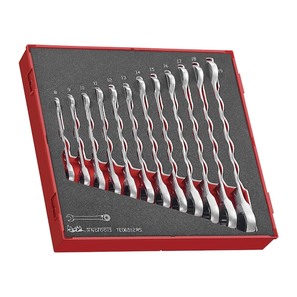 Teng Tools TED6512RS - 12 Piece Ratchet Wrench Set in EVA Tray - TED6512RS