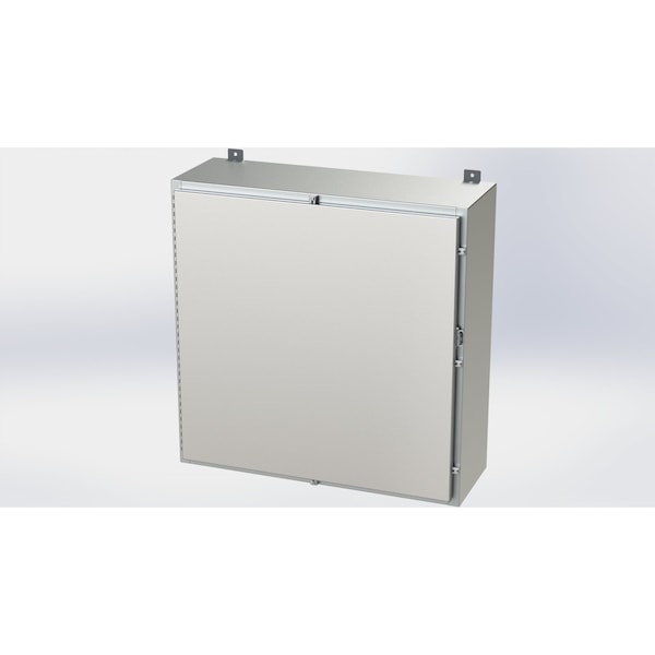 Saginaw Control & Engineering 316 Stainless Steel Electrical Enclosures, 36 in H, 12 in D, 36 in W, NEMA 4X, Hinged - SCE-36H3612SS6LP