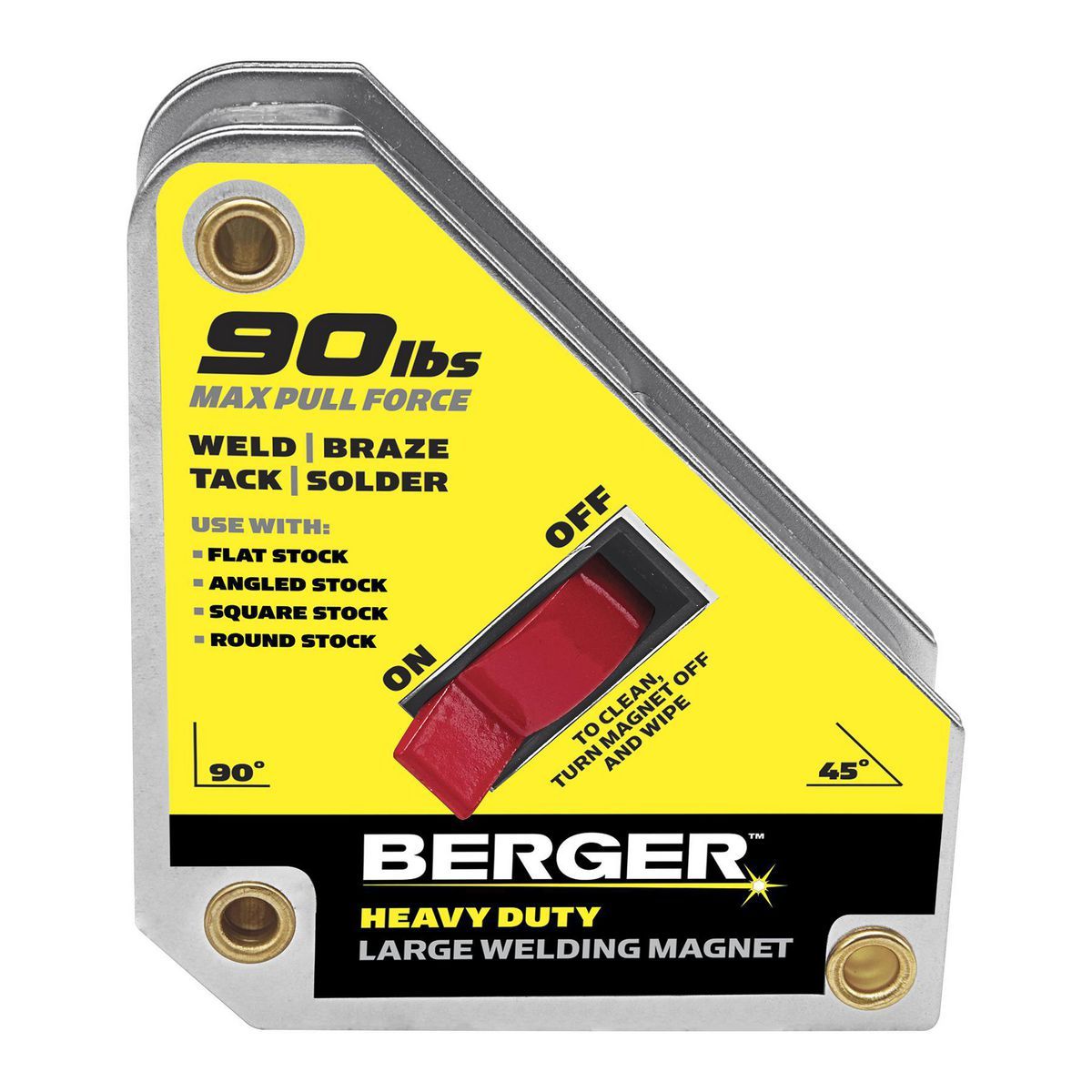 Imán de soldadura pesado de encendido/apagado clasificado de 90 lb. Berger, grande - 63896
