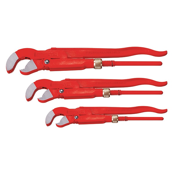 Rothenberger 5 51/100 in L 2 in Cap. Steel Professional Pipe Wrench Set - 70130X