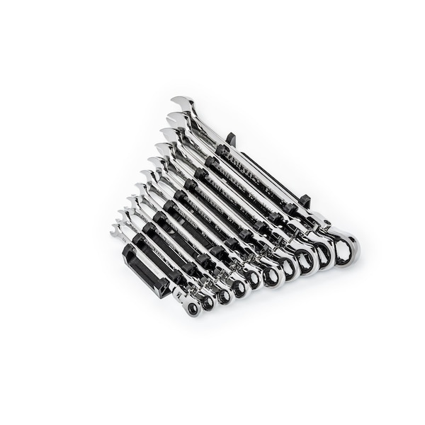 Gearwrench 10 Piece 90-Tooth 12 Point Flex Head Ratcheting Combination SAE Wrench Set - 86758