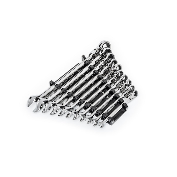 Gearwrench 10 Piece 90-Tooth 12 Point Flex Head Ratcheting Combination SAE Wrench Set - 86758