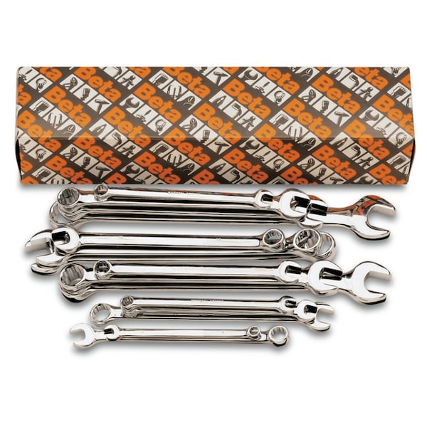 Beta 42LMP Metric Set of 14, 8-22mm, 12 Point 15 Degrees Offset Combination Wrench, Long Series - 000420551