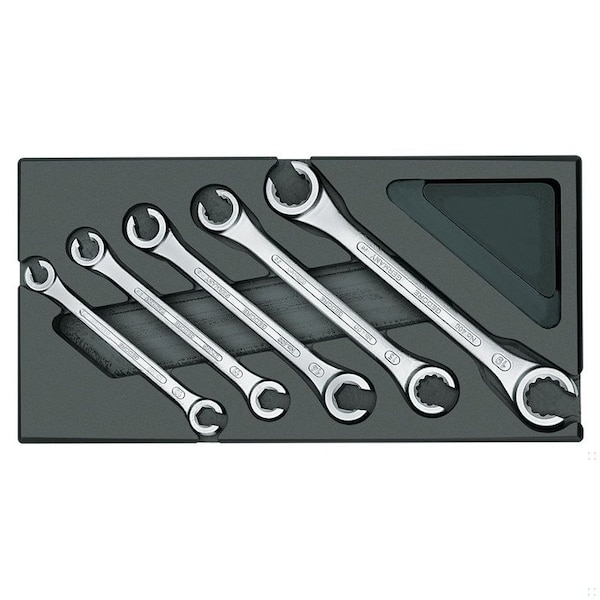 Gedore Set Of Open Flare Nut Wrenches, SAE or Metric: Metric - 1500 ES-400