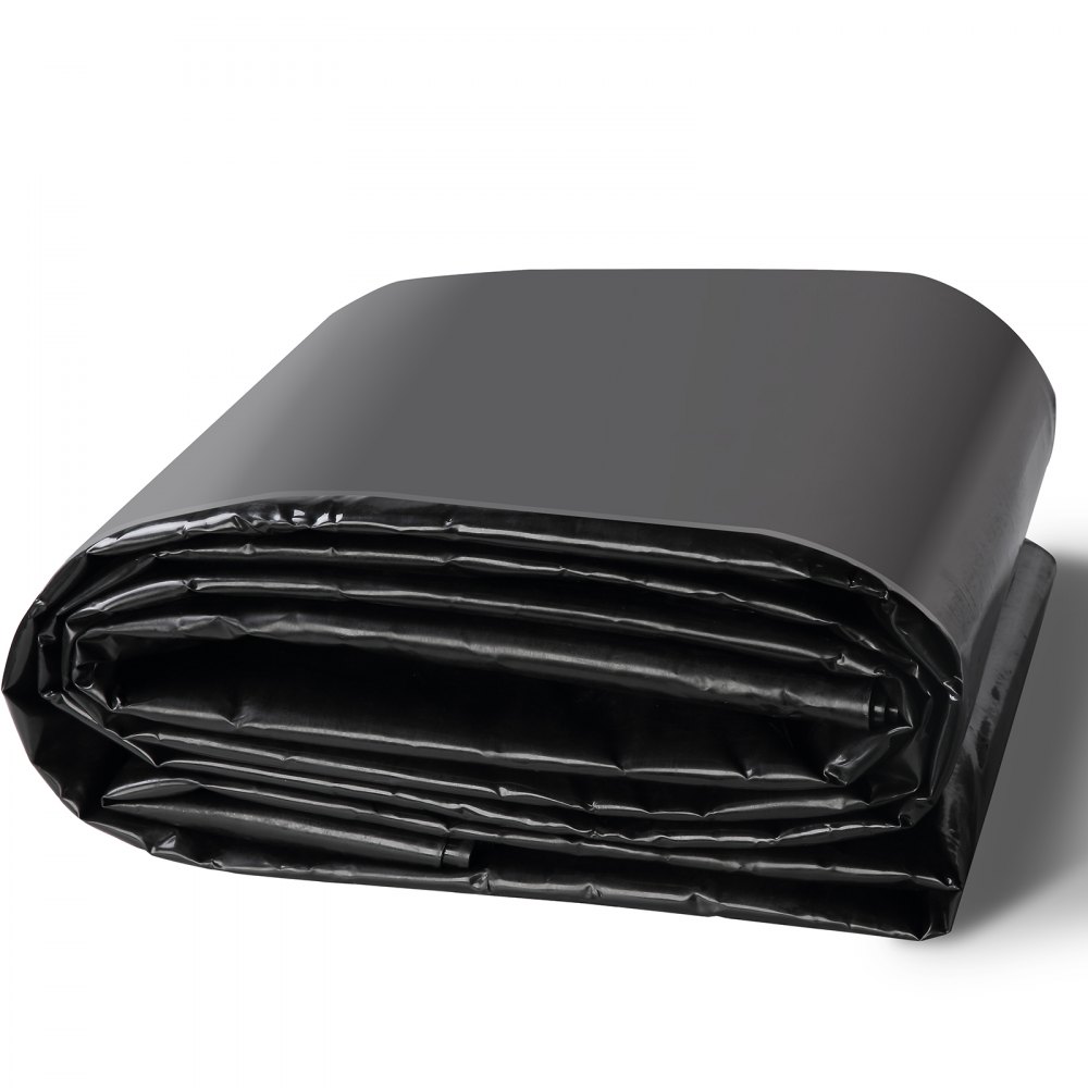 VEVOR Pond Liner, 10 x 13 ft 20 Mil Thickness, Pliable LLDPE Material Pond Skins, Easy Cutting Underlayment for Fish or Koi Ponds, Water Features, Waterfall Base , Fountains, Water Gardens, Black - CTFSMHSLLDPE1HJBGV0