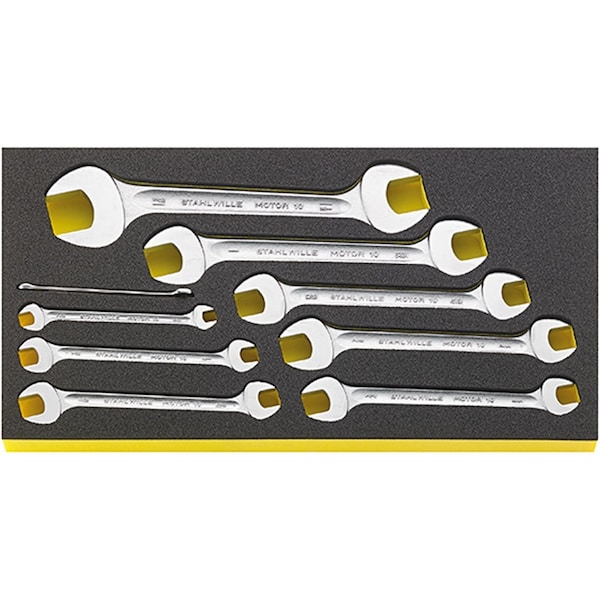 Stahlwille Tools Double open ended Wrench i.TCS inlay No.TCS WT 10A/9 -tray9-pcs. - 96830124