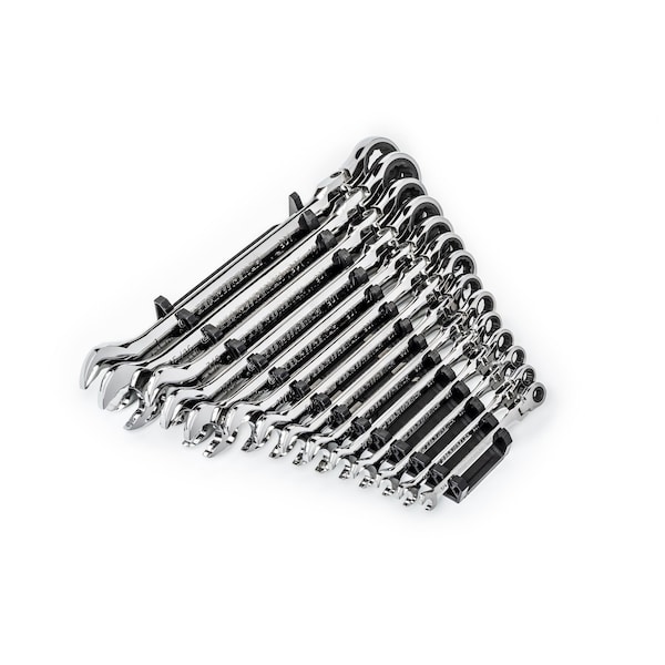 Gearwrench 14 Piece 90-Tooth 12 Point Flex Head Ratcheting Combination SAE Wrench Set - 86759