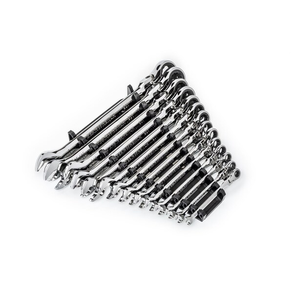 Gearwrench 14 Piece 90-Tooth 12 Point Flex Head Ratcheting Combination SAE Wrench Set - 86759