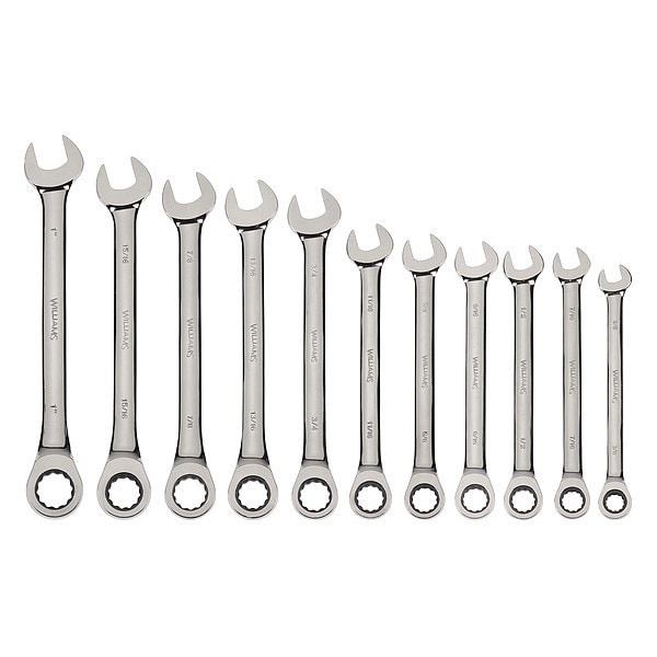 Williams Williams Combo Ratchet Wrench Set, 3/8-1", 11 pcs. - WS-1121NRC