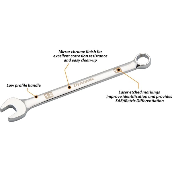 Dynamic Tools 19 Piece Metric Combo Wrench Set, Mirror Chrome, 6mm - 24mm - D074203