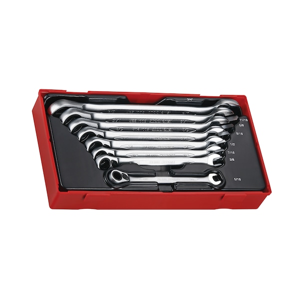 Teng Tools TT6508RAF - 8 Piece SAE / Imperial Ratcheting Wrench Set - TT6508RAF
