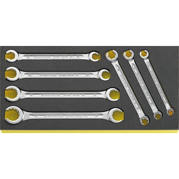 Stahlwille Tools Double ended ring Wrenchs i.TCS inlay No.TCS 24/7, 8X10-19X22 MM 1/3-tray7-pcs. - 96838758
