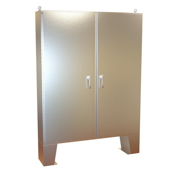 Hammond 304 Stainless Steel Electrical Enclosures, 72.13 in H, 12.69 in D, 60.06 in W, NEMA 4X, Hinged - HN4FM726012SS
